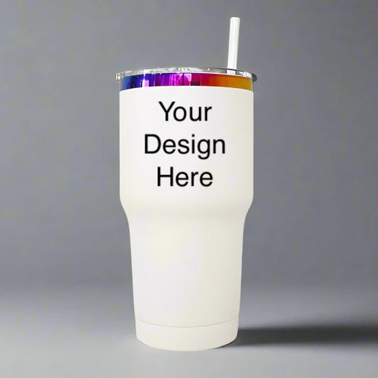 Custom Laser Engraved 30oz Rainbow Plated Tumbler (color variations available)