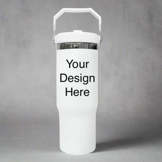 Custom Laser Engraved 30oz Premium Plated Flip Tumbler (color variations available)