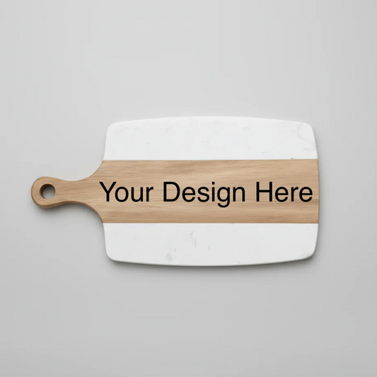 Laser Engraved Acacia & Marble Cutting Board (15" x 7.5")