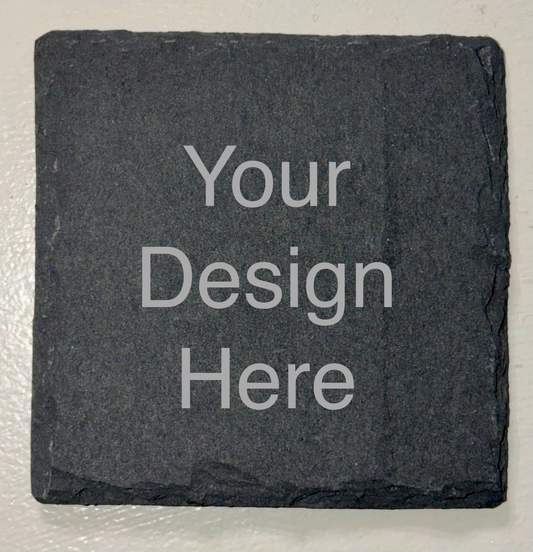Custom Laser Engraved Slate Coaster (Set of 4)